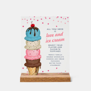 Señal Acrílica Estación de helado de verano ducha de novia modern