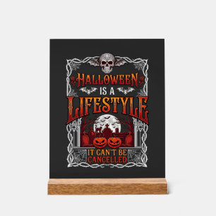 Señal Acrílica Estilo de vida de Halloween Murciélago Calavera Ca