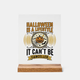 Señal Acrílica Estilo de vida de Halloween Tipografía de calabaza