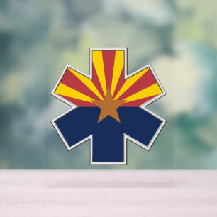 Señal Acrílica Estrella de la vida del EMS de Arizona