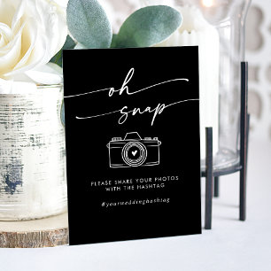 Señal Acrílica Etiqueta Boho Black Modern Oh Snap Boda