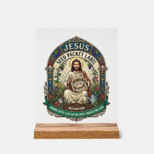 Señal Acrílica Etiqueta de Paquete de Semillas de Jesús Paquete d