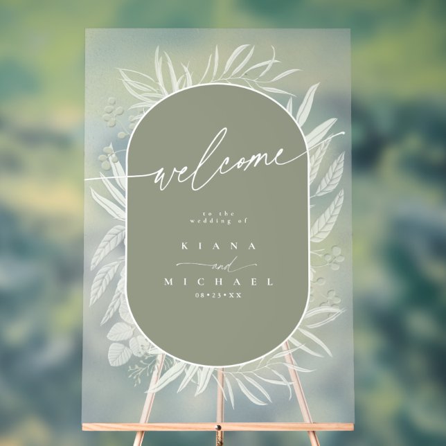 Señal Acrílica Eucalyptus Boda Wreath Welcome Grn ID901 (Neutral )