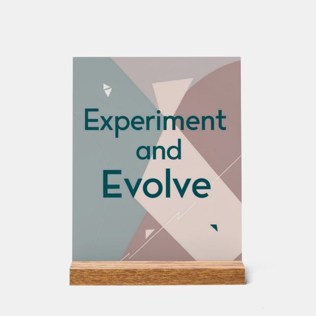 Señal Acrílica Experimentar y Evolucionar (Anverso)