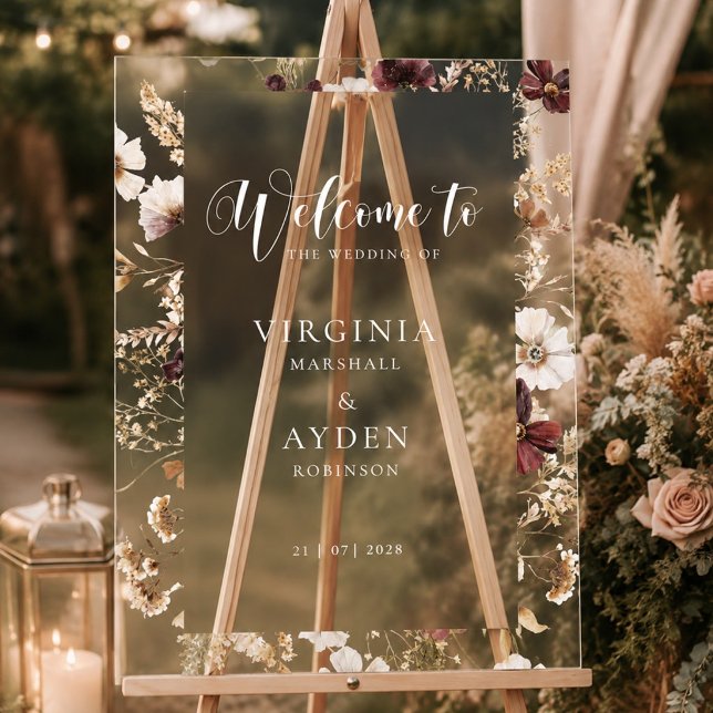 Señal Acrílica Fall Wildflowers Floral Wedding  (Subido por el creador)