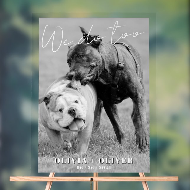 Señal Acrílica Famoso, Personalizado, boda de fotos de perros, bi (Neutral )