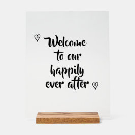 Señal Acrílica Fancy Calligraphy Bienvenidos a nuestra boda de cu