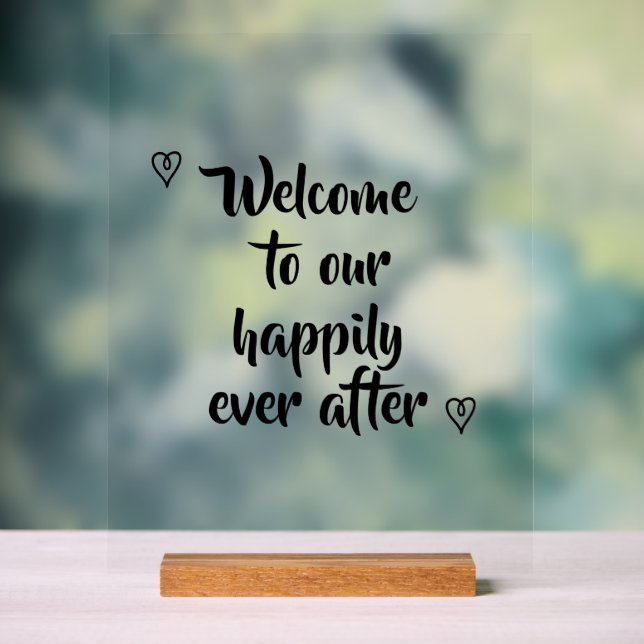 Señal Acrílica Fancy Calligraphy Bienvenidos a nuestra boda de cu (Neutral )