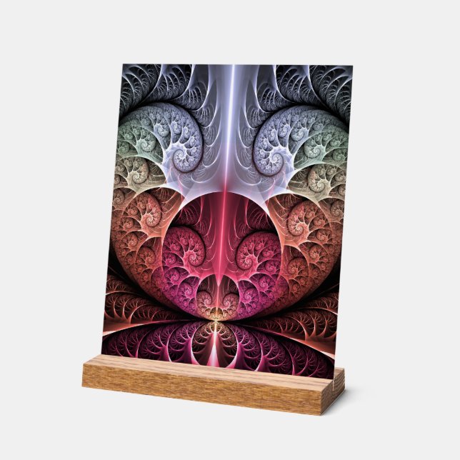 Señal Acrílica Fantasía irreal abstracta arte fractal (Ángulo)