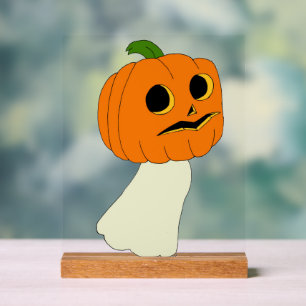 Señal Acrílica Fantasma de cabeza de calabaza
