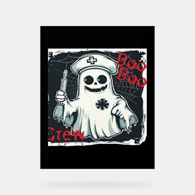 Señal Acrílica Fantasma enfermera Ghost Haunted Hospital Crew Gho (Anverso)
