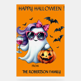 Señal Acrílica Fantasma Femenino Espeluznante Halloween