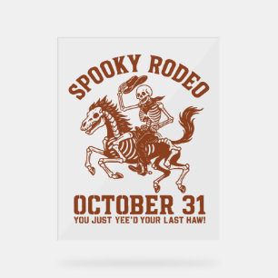 Señal Acrílica Fantasma Rodeo Halloween Octubre 31
