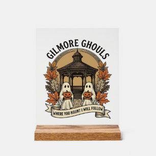 Señal Acrílica Fantasma vintage de Halloween de Gilmore Ghouls