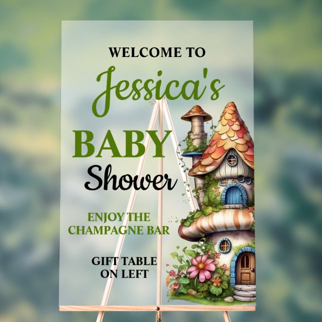 Señal Acrílica Fantasy Magical Fairy House Baby Shower (Neutral )