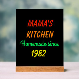 Señal Acrílica FAUX Neon Retro Style Mama's Homemade Kitchen