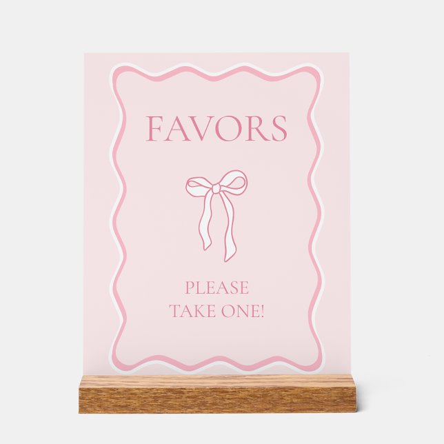Señal Acrílica Favor para Despedida de Soltera Pink Bow Atando el (Subido por el creador)
