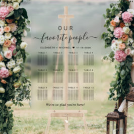 Señal Acrílica Favorite People 12 Table Wedding Seating