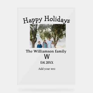 Señal Acrílica Felices vacaciones familia foto renuencia letra de