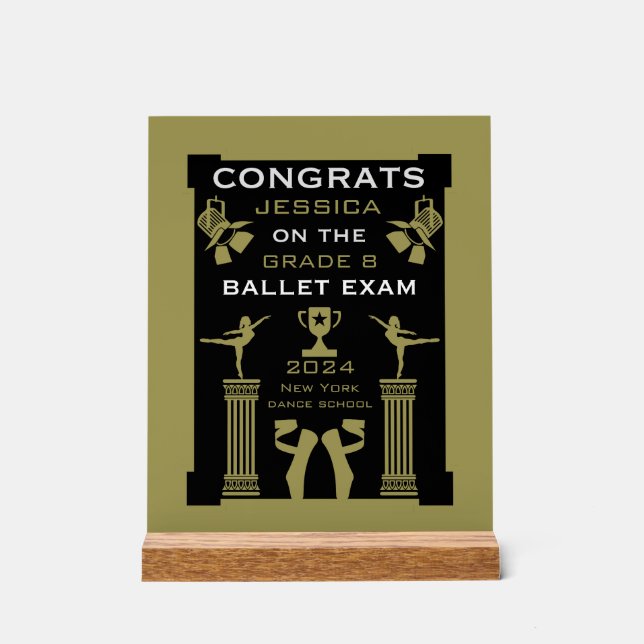 Señal Acrílica Felicitaciones al Ballet Dance (Anverso)