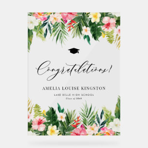 Señal Acrílica Felicitaciones por la graduación tropical de acuar