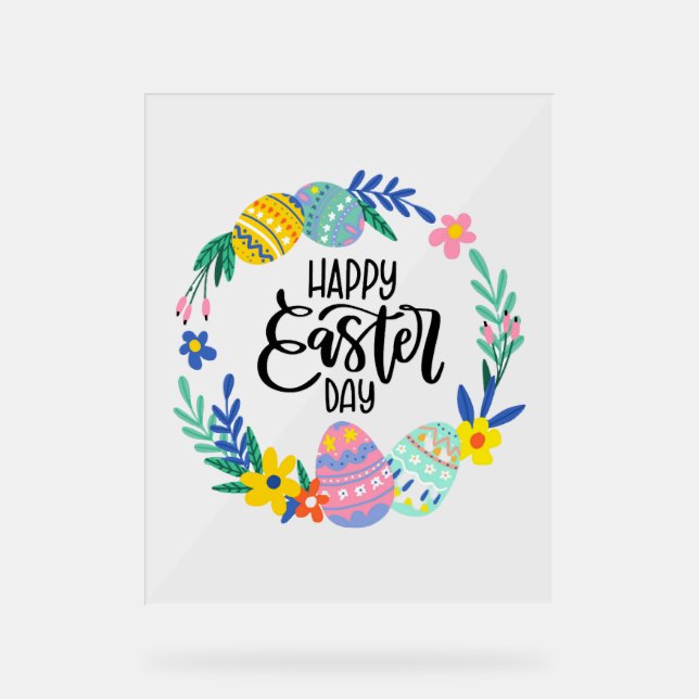 Señal Acrílica Feliz día de Pascua (Anverso)