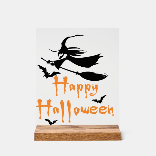 Señal Acrílica Feliz Halloween (Anverso)