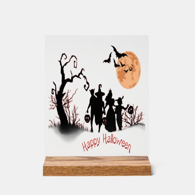 Señal Acrílica Feliz Halloween (Anverso)
