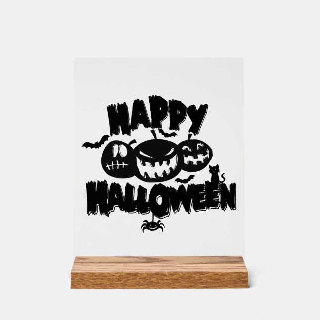 Señal Acrílica Feliz Halloween (Anverso)