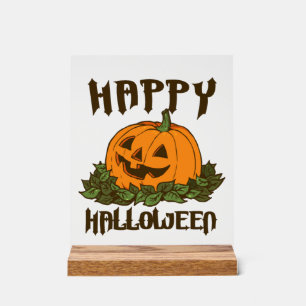 Señal Acrílica Feliz Halloween divertido disfraz de Halloween