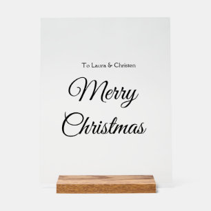 Señal Acrílica Feliz Navidad añadir nombre texto regalo personali