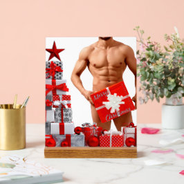 Señal Acrílica Feliz Navidad SlipperyJoe regalo de plata blanca r