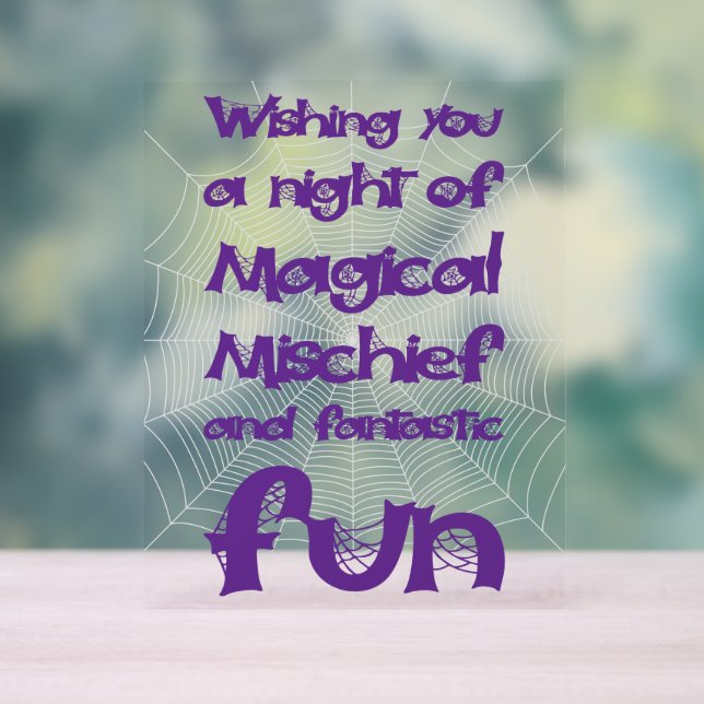 Señal Acrílica Feliz Noche De Halloween De Fright (Neutral )