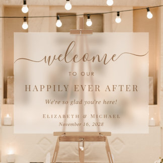 Señal Acrílica Feliz para Siempre Bodas de Oro Bienvenida Escarch