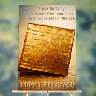 Señal Acrílica ¡Feliz Pascua! Golden Matzah