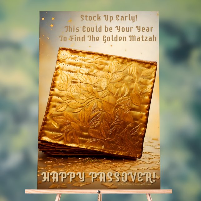 Señal Acrílica ¡Feliz Pascua! Golden Matzah (Neutral )