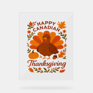 Señal Acrílica Festival de Acción de Gracias Canadiense de Otoño 