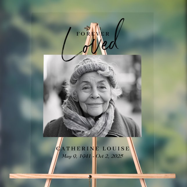 Señal Acrílica Fiesta de amor eterna de bienvenida funeraria (Neutral )