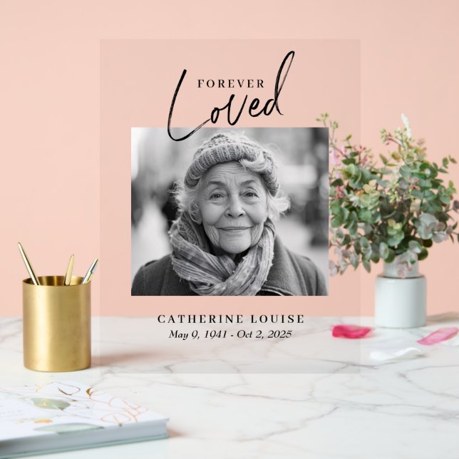 Señal Acrílica Fiesta de amor eterna de bienvenida funeraria (Boda)