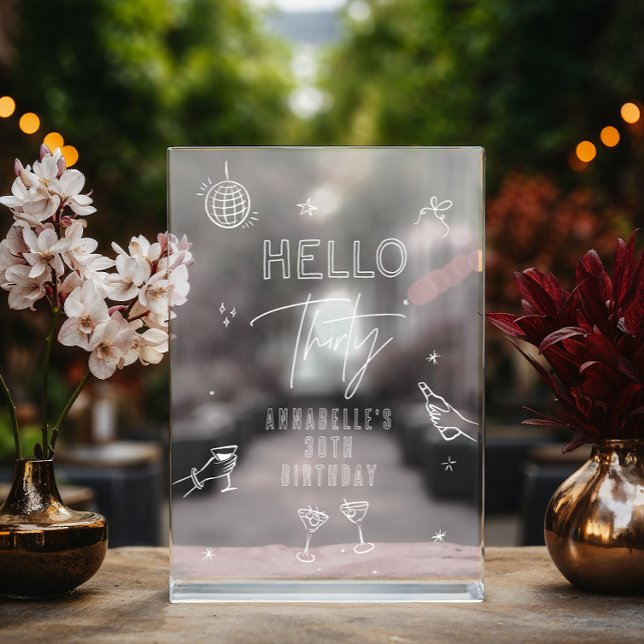 Señal Acrílica fiesta de bebidas de 30 años dibujado a mano (Subido por el creador)