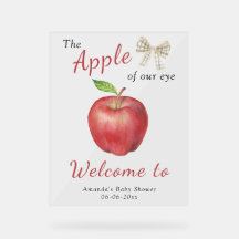 Fiesta de bienvenida al bebé con manzana acuarela