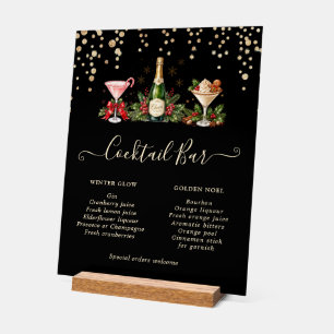 Señal Acrílica Fiesta de Cóctel Vintage de Navidad