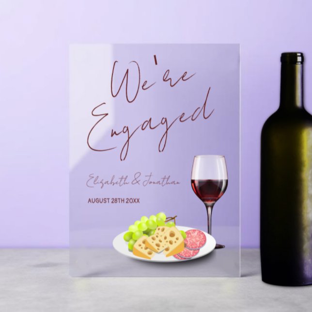 Señal Acrílica Fiesta de compromiso de vino y charcutería (Subido por el creador)