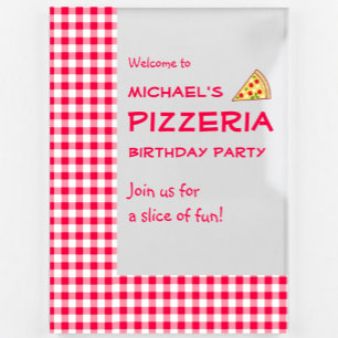 Señal Acrílica Fiesta de Cumpleaños Infantil Pizza