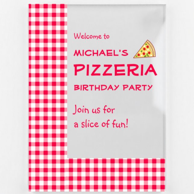 Señal Acrílica Fiesta de Cumpleaños Infantil Pizza (Subido por el creador)