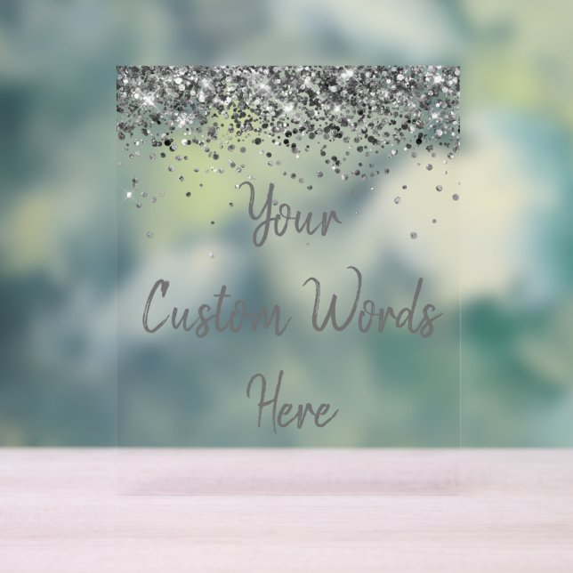 Señal Acrílica Fiesta de Cumpleaños Personalizada Tu Texto Aquí (Neutral )