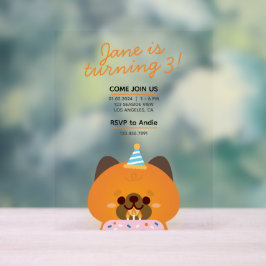 Señal Acrílica Fiesta de cumpleaños simple y divertida