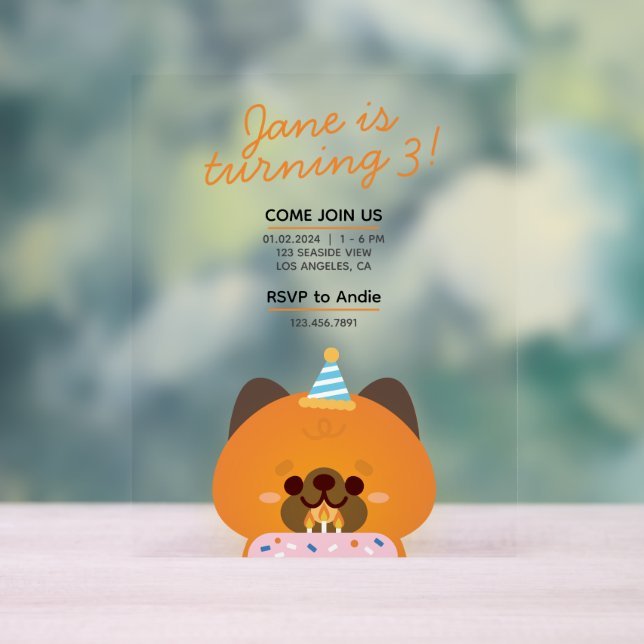 Señal Acrílica Fiesta de cumpleaños simple y divertida (Neutral )