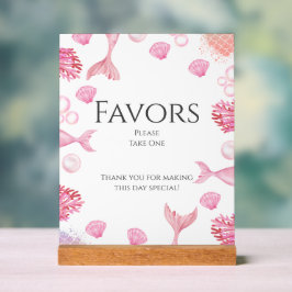 Señal Acrílica Fiesta de cumpleaños temática de Sirena rosa de Co