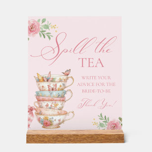 Señal Acrílica Fiesta de Despedida de Soltera al Estilo Tea Party